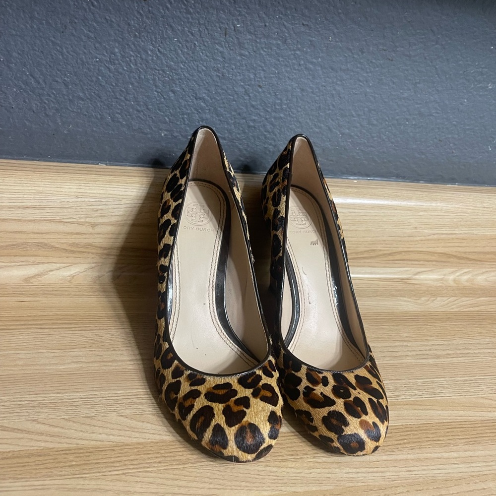 Tory burch" Astoria Wedge Heels Leopard Print Calf - Picture 13 of 16